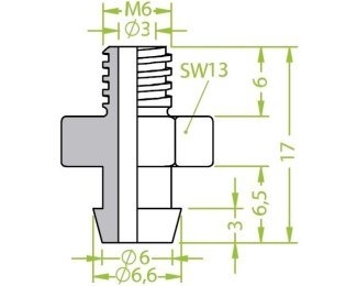 Racord ventuza 130.103 cu filet metric exterior M6