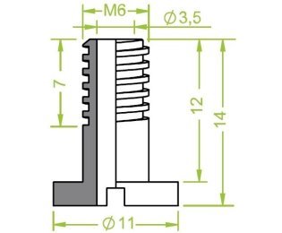 Racord ventuza 130.312 cu filet metric exterior M6