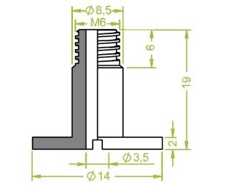 Racord ventuza 130.315 cu filet metric exterior M6