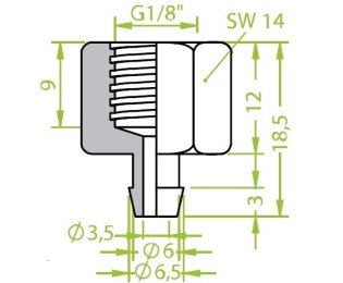 Racord ventuza 130.015 cu filet imperial interior G1/8"