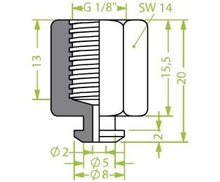 Racord ventuza 130.017 cu filet imperial interior G1/8"