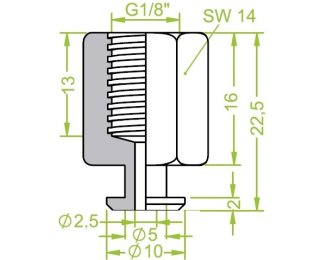 Racord ventuza 130.018 cu filet imperial interior G1/8"