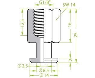 Racord ventuza 130.020 cu filet imperial interior G1/8"