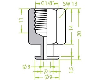 Racord ventuza 130.061 cu filet imperial interior G1/8"