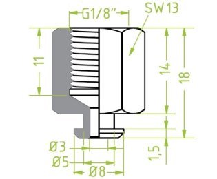 Racord ventuza 130.065 cu filet imperial interior G1/8"