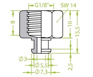 Racord ventuza 130.096 cu filet imperial interior G1/8"