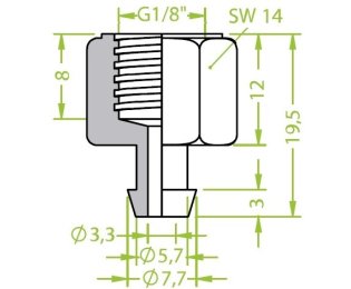 Racord ventuza 130.109 cu filet imperial interior G1/8"