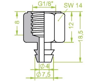 Racord ventuza 130.110 cu filet imperial interior G1/8"