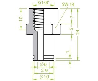 Racord ventuza 130.114 cu filet imperial interior G1/8"