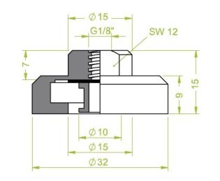 Racord ventuza 130.137 cu filet imperial interior G1/8"