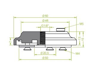 Racord ventuza 130.138 cu filet imperial interior G1/8"