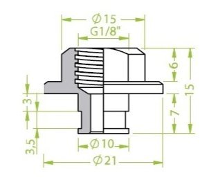 Racord ventuza 130.251 cu filet imperial interior G1/8"