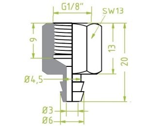 Racord ventuza 130.478 cu filet imperial interior G1/8"
