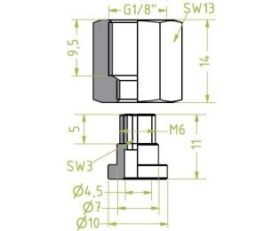 Racord ventuza 130.479 cu filet imperial interior G1/8"