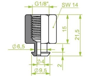 Racord ventuza 130.519 cu filet imperial interior G1/8"