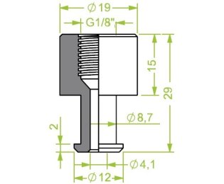Racord ventuza 130.554 cu filet imperial interior G1/8"