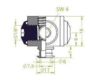 Racord ventuza 130.607 cu filet imperial interior G1/8"
