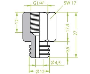 Racord ventuza 130.046 cu filet imperial interior G1/4"