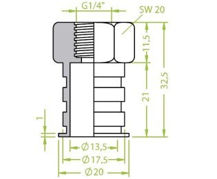 Racord ventuza 130.116 cu filet imperial interior G1/4"