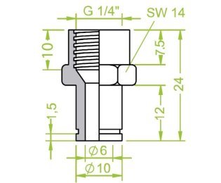 Racord ventuza 130.178 cu filet imperial interior G1/4"