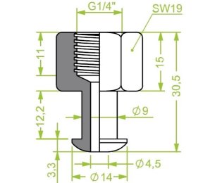 Racord ventuza 130.282 cu filet imperial interior G1/4"