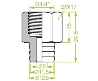Racord ventuza 130.452 cu filet imperial interior G1/4"