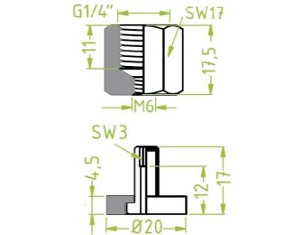 Racord ventuza 130.492 cu filet imperial interior G1/4"
