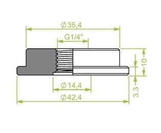 Racord ventuza 130.528 cu filet imperial interior G1/4"
