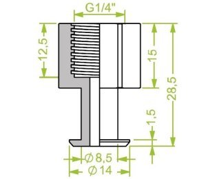 Racord ventuza 130.596 cu filet imperial interior G1/4"