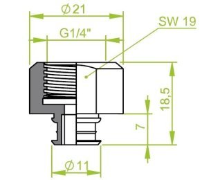 Racord ventuza 130.903 cu filet imperial interior G1/4"