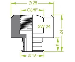 Racord ventuza 130.905 cu filet interior G3/8"