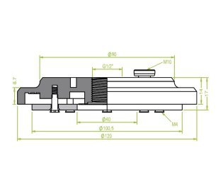 Racord ventuza 130.140 cu filet interior G1/2"