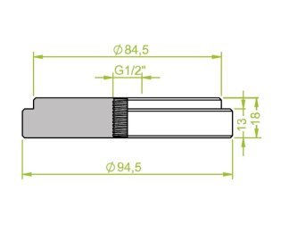 Racord ventuza 130,290 cu filet interior G1/2"
