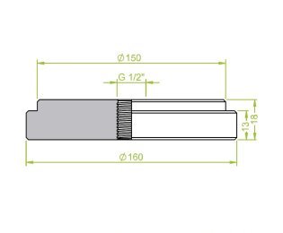 Racord ventuza 130,335 cu filet interior G1/2"