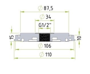 Racord ventuza 130.726 cu filet interior G1/2"