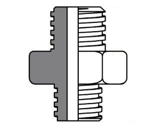 Niplu dublu ventuza filet exterior - filet exterior