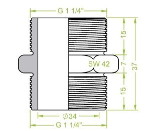 Niplu dublu ventuze filet exterior G1¼" - filet exterior G1¼"