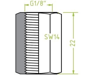 Niplu dublu ventuza filet interior G1/8" - filet interior G1/8"
