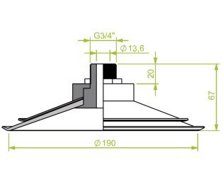 Racord ventuza filet exterior G¾" cod 130.406