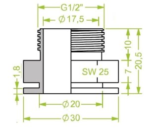 Racord ventuza filet exterior G½" cod 130.372