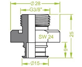 Racord ventuza filet exterior G3/8" cod 130.904