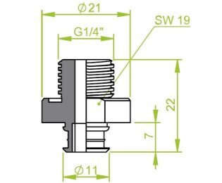 Racord ventuza filet exterior G¼" cod 130.902