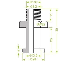 Racord ventuza filet exterior G¼" cod 130.622