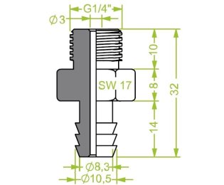 Racord ventuza filet exterior G¼" cod 130.614