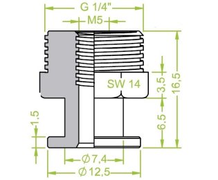Racord ventuza filet exterior G¼" cod 130.606
