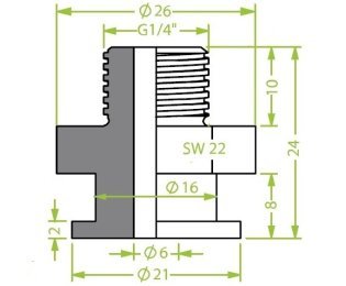 Racord ventuza filet exterior G¼" cod 130.598