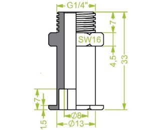 Racord ventuza filet exterior G¼" cod 130.542