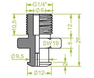 Racord ventuza filet exterior G¼" cod 130.518