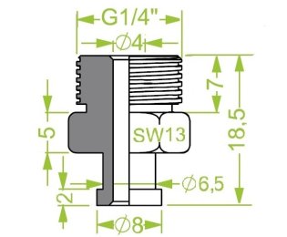 Racord ventuza filet exterior G¼" cod 130.504