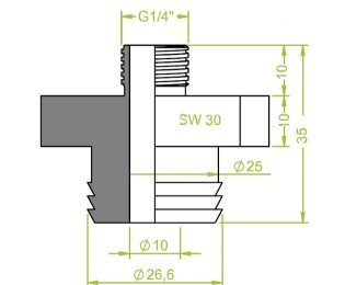 Racord ventuza filet exterior G¼" cod 130.327